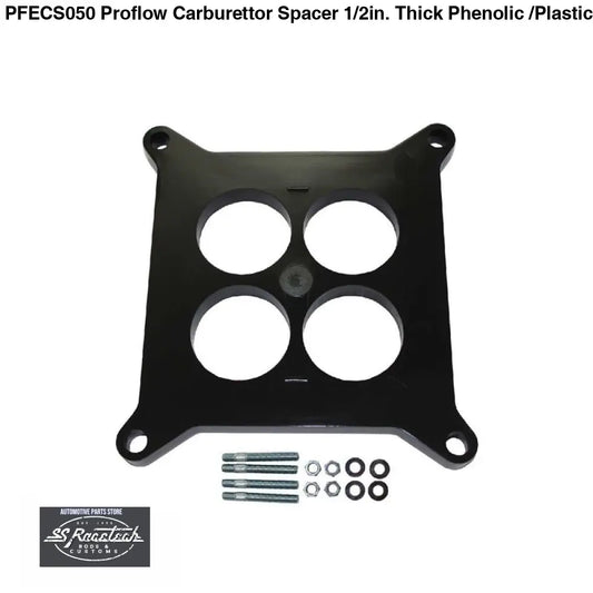 PFECS050 Proflow Carburettor Spacer 1/2in. Thick, Phenolic /Plastic 4 Port 4150, each - SS Racetech Rods & Customs