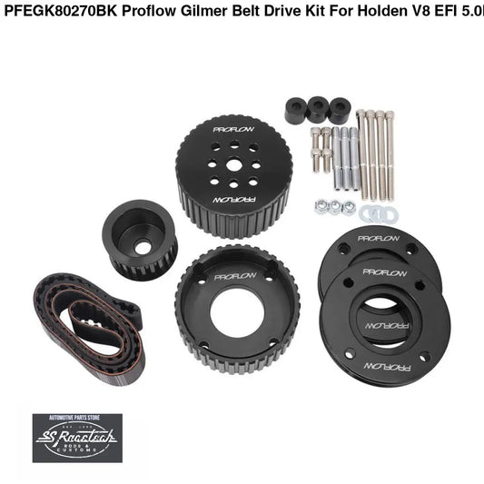 PFEGK80270BK Proflow Gilmer Belt Drive Kit, For Holden V8 EFI 5.0L VN-VS Commodore, Billet Aluminium, Black Anodised