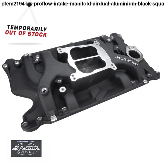 PFEM2194-BK Proflow Intake Manifold AirDual Aluminium Black Square/Spread Bore For Holden Commodore V8 253 308 Each