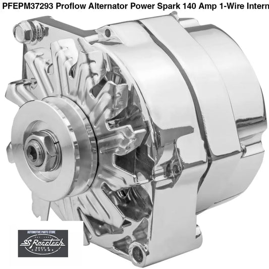 PFEPM37293 Proflow Alternator Power Spark 140 Amp 1-Wire Internal Regulator Chrome V-Belt Chev For Holden Commodore