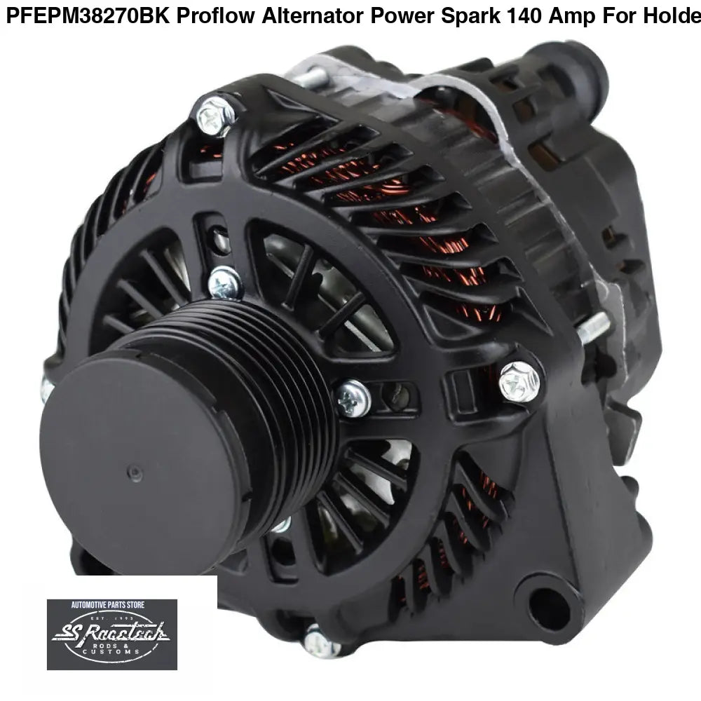 PFEPM38270BK Proflow Alternator Power Spark 140 Amp For Holden Commodore LS VE/VF Internal Regulator Black Serpentine