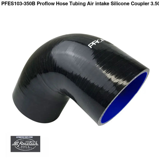 PFES103-350B Proflow Hose Tubing Air intake Silicone Coupler 3.50in. 90 Degree Elbow Black SILICONE HOSE & BENDS