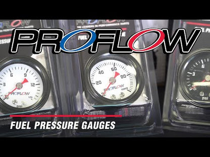 PFEFG-100BK-2 Proflow Fuel Pressure Gauge 0-100PSI, Stainless Steel, Black Body/Black Face 40mm, Each