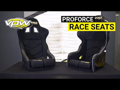 PFS-RTS600 Proforce Racing Seat, FIA. Highback Bucket, Glass Fiber Reinforce Plastic Lightweight, Black Velour, Each