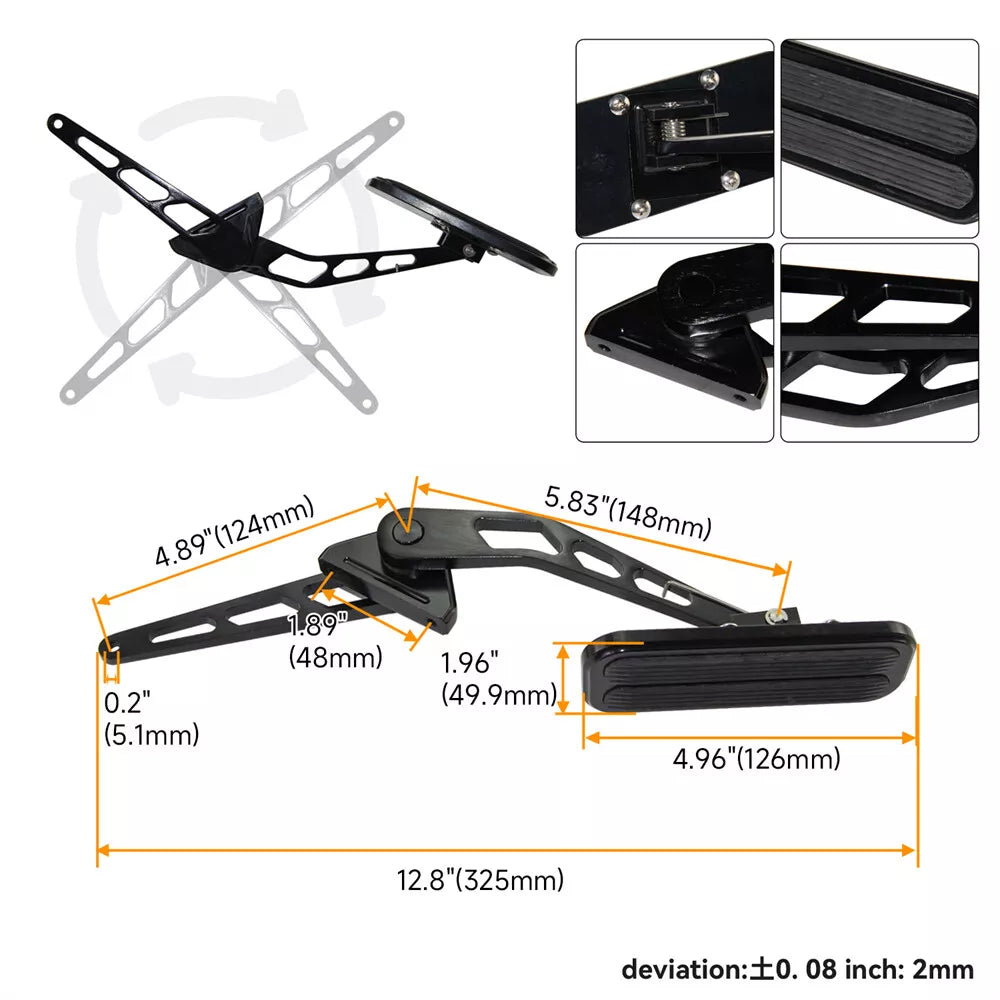 Billet Gas Pedal+ 24" Stainless Throttle Cable Bracket Spring Kit Hot Rod Black - 05ITD001CBK