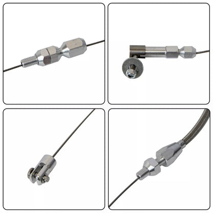 Billet Gas Pedal+ 24" Stainless Throttle Cable Bracket Spring Kit Hot Rod Black - 05ITD001CBK