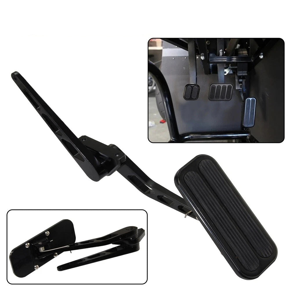 Universal Black Steel Billet Aluminum Gas Throttle Pedal Kit with Rubber Insert -05ITD001ABK by SS Racetech Rods & Customs