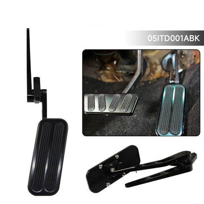 Universal Black Steel Billet Aluminum Gas Throttle Pedal Kit with Rubber Insert -05ITD001ABK by SS Racetech Rods & Customs