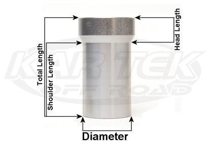 KTK500TBRL095 Step Race Round Bungs Left Hand Thread For 1/2" Heim Joint For 1" Diameter 0.095" Wall Tube