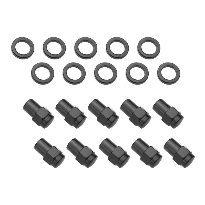 STP-WN5202K10-BLK Wheel Lug Nut Kit, Black 002 Streetpro Mag, Length 1.56, 7/16, .700 shank, Set of 10 by SS Racetech Rods & Customs