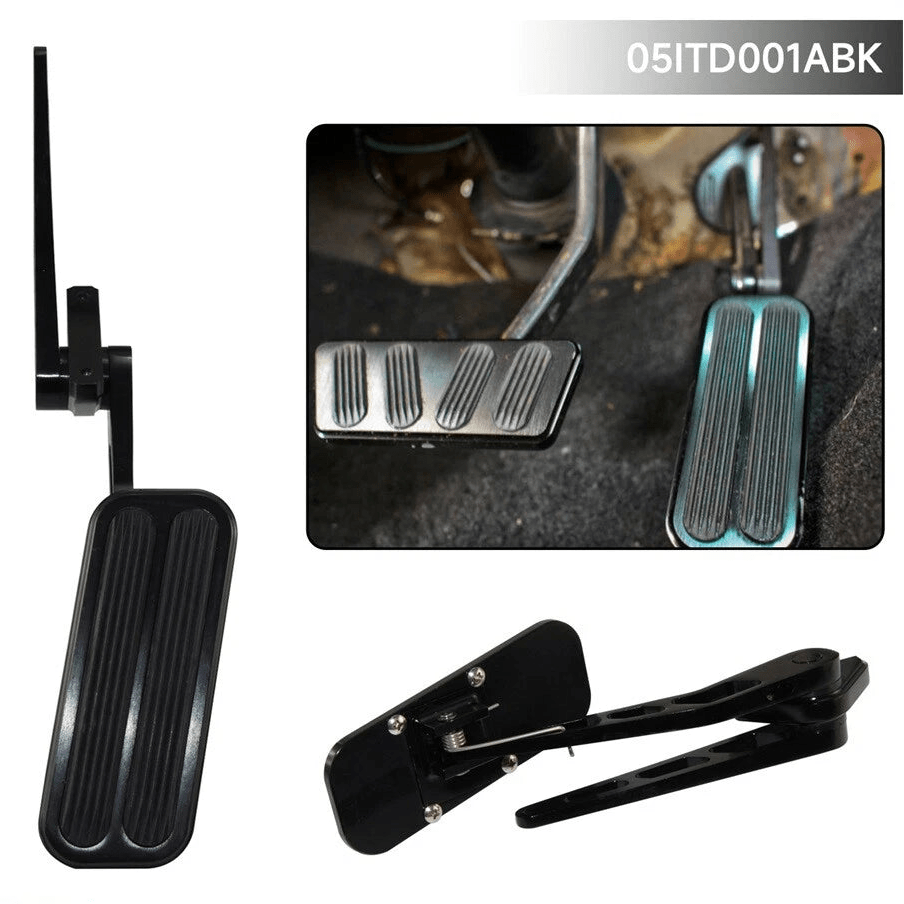 Universal Black Steel Billet Aluminum Gas Throttle Pedal Kit with Rubber Insert - 05ITD001ABKSS Racetech Rods & CustomsBRAKES AND PEDALS