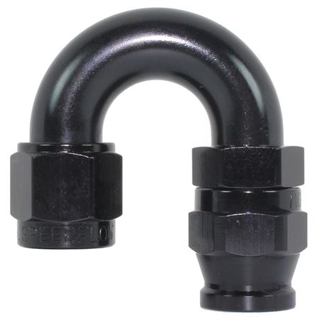 206-10-BLK -10 180 degree hose end - alloy
