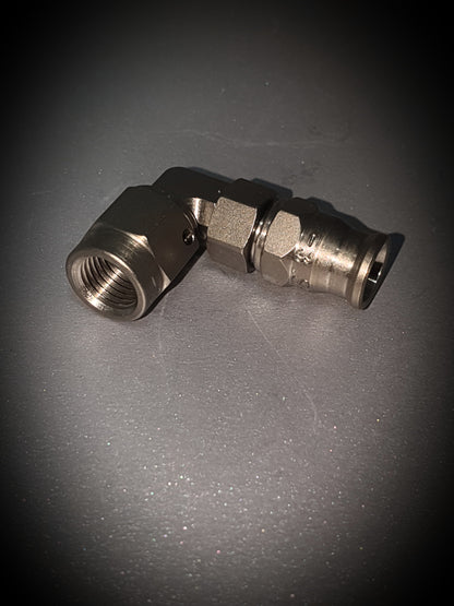 203-03 -3 90 degree hose end - stainless - SS Racetech Rods & Customs