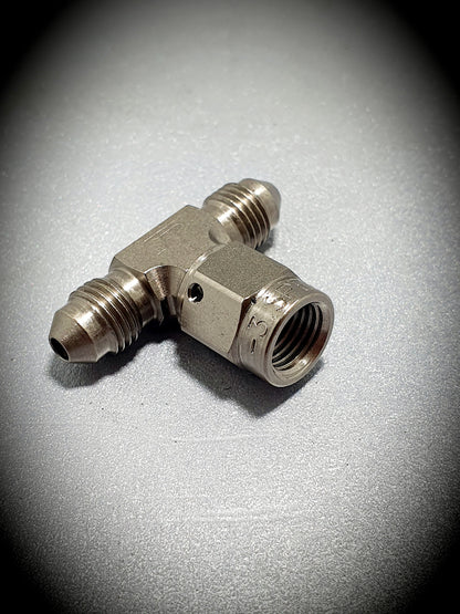 144-03-S -3 tee swivel on branch - steel - SS Racetech Rods & Customs