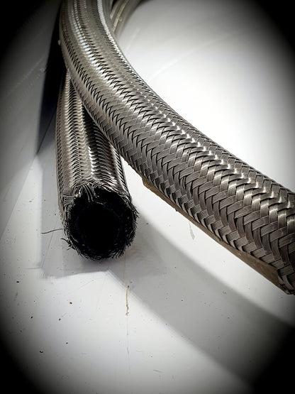 Teflon hose stainless steel braided -10 per meter (SFT200-10) - SS Racetech Rods & Customs