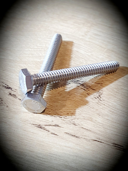 UNC 316 stainless hex bolt 1/4" x 2"