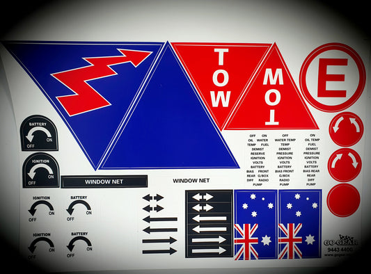 Symbol sticker sheet - SS Racetech Rods & Customs