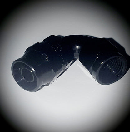 204-06-BLK -6 120 degree hose end - alloy