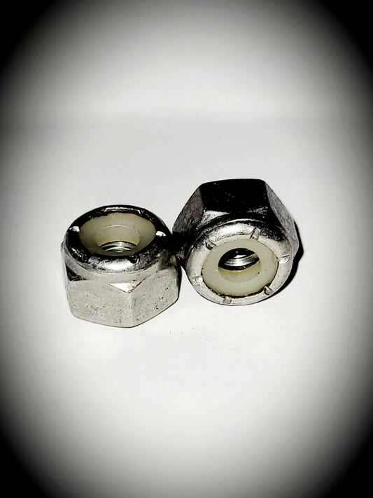 Hexagon nut, high profile with clamping piece (non-metal insert), imperial 1/4-20