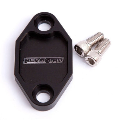 Aeroflow Billet Fuel Pump Block-Off Plate Black Anodised Aluminium Holden V8 - AF64-2029BLK by SS Racetech Rods & Customs