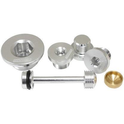 AF64-2125 - Aeroflow welch plug kit with billet barbell fits GM LS series - SS Racetech Rods & Customs