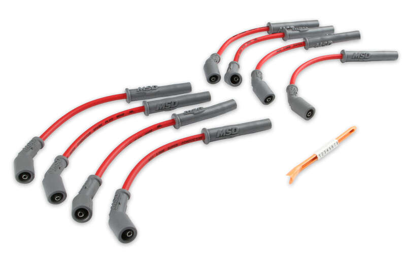 MSD-32829 MSD Spark Plug Wires, Copper, Silicone, Multi-Angle, 8.5mm Dia., Red, GM LS Engines, Set