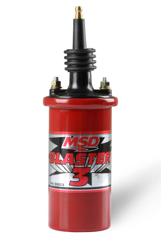 MSD-8223 MSD Ignition Coil, Blaster 3, Canister, Round, Oil Filled, Red, 45, 000 V, Each
