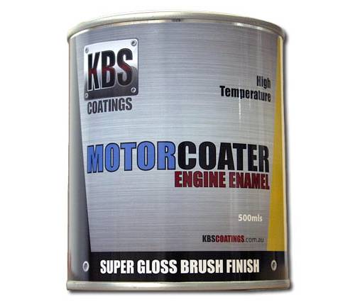 KBS Motor Coater Engine Enamel 500mls FIRE RED High Temperature Paint