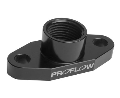 PFE676BK Proflow Adapter, Turbo Oil Drain, 52mm T3/T4 Aluminium Adaptor -08AN Female Black - SS Racetech Rods & Customs