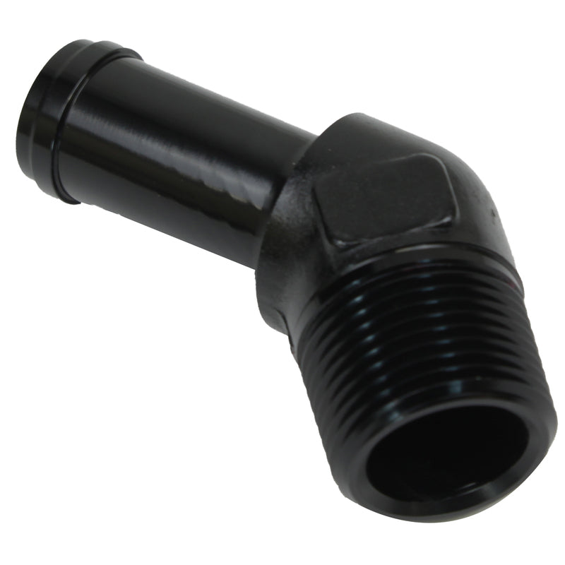 PFE845-10BK Proflow 45 Degree 5/8in. Barb Male Fitting To 1/2in. NPT, Black
