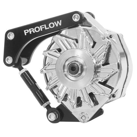 PFEABSBC02BK Proflow Alternator Bracket, For Chevrolet Small Block, Passenger Side, Short Water Pump, Low Mount, Black Anodised