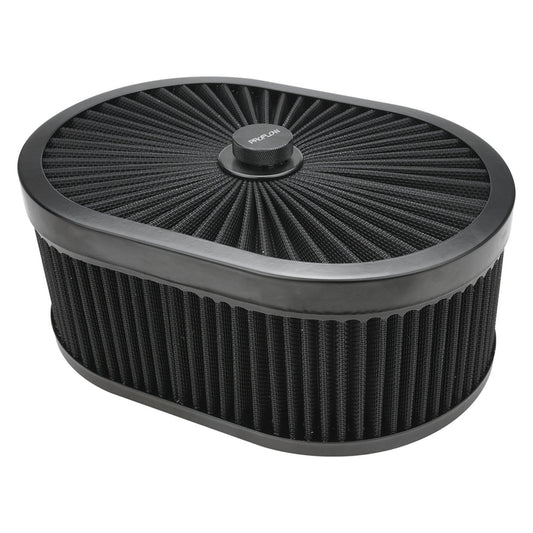 PFEAF-300127B Proflow Air Filter Assembly Flow Top Oval Black 12in. x 9in. x 5in. Suit 5-1/8in. Flat Base