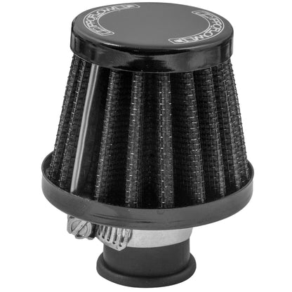Proflow Mini Air Filter Breather Black 38mm High 15mm 0.59in Neck Compact Crankcase Vent - PFEAF-3815B by SS Racetech Rods & Customs