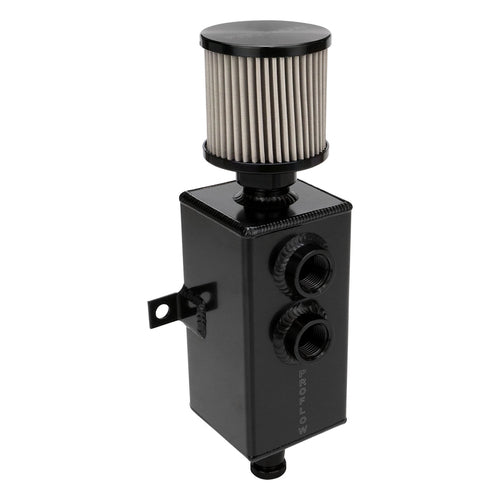PFECC1-BK Proflow Oil Breather 1 Lt Tank, Catch Can, Square Aluminium, Black, Filtered Breather, Universal, Each - SS Racetech Rods & Customs