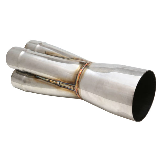 PFEECS14743SS Proflow Exhaust Collector, Merge, 304 Stainless Steel, Slip On, 12in. x 1-7/8in. Primary To 3-1/2in. - SS Racetech Rods & Customs