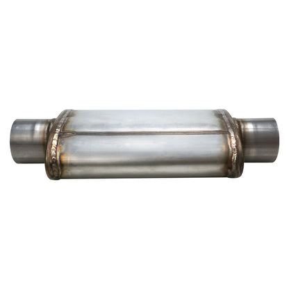 PFEEMS51506 Proflow Muffler Oval, 409 Stainless Steel Polished Flow Chamber 3in. Centre Inlet To 3in. Centre Outlet