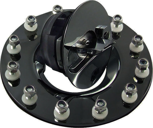 PFEFC001BK Proflow Fuel Cell, Tank Flush Mount Cap 12 bolt Black Aluminium Cap w/Mount Kit, (Series 1) - SS Racetech Rods & Customs