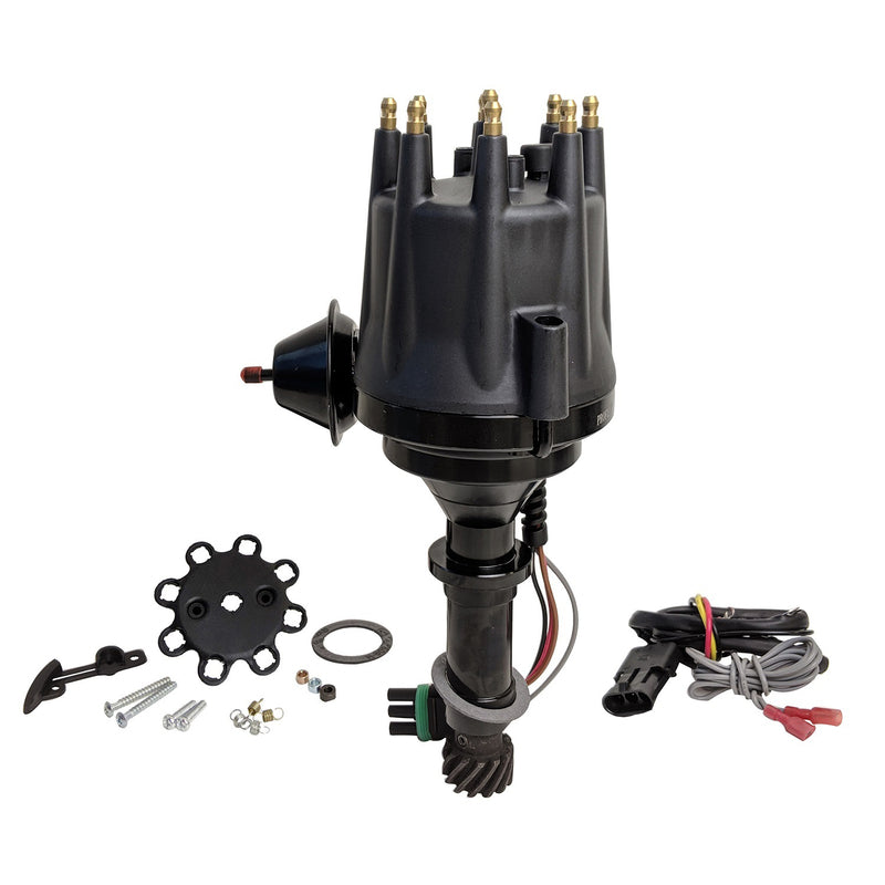 PFEID110R Proflow Distributor, Billet Ready-to-Run Black, Vacuum Advance, For Holden, Commodore, 253 308 V8