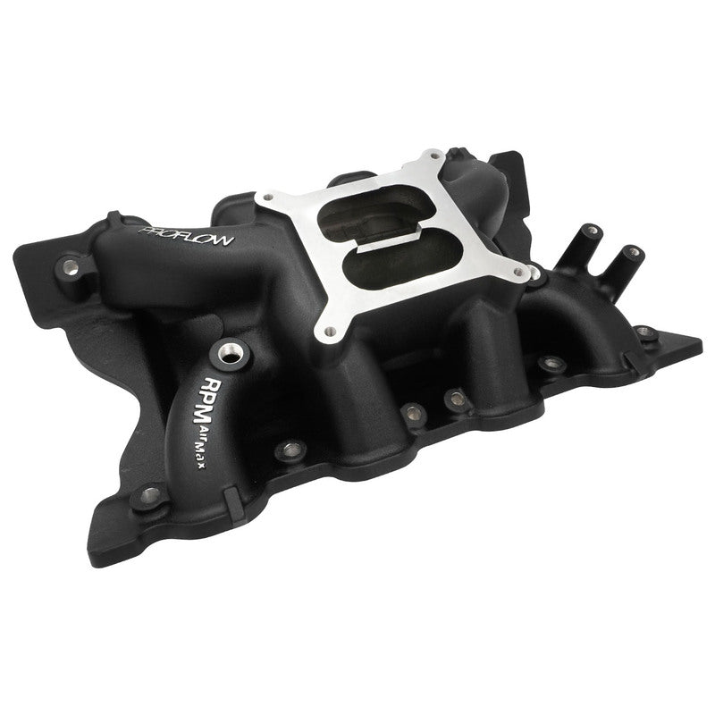 PFEM7564-BK Proflow Intake Manifold, AirMax, SB Ford 302, 351 Cleveland, Dual Plane, Aluminium, Square Bore, Black