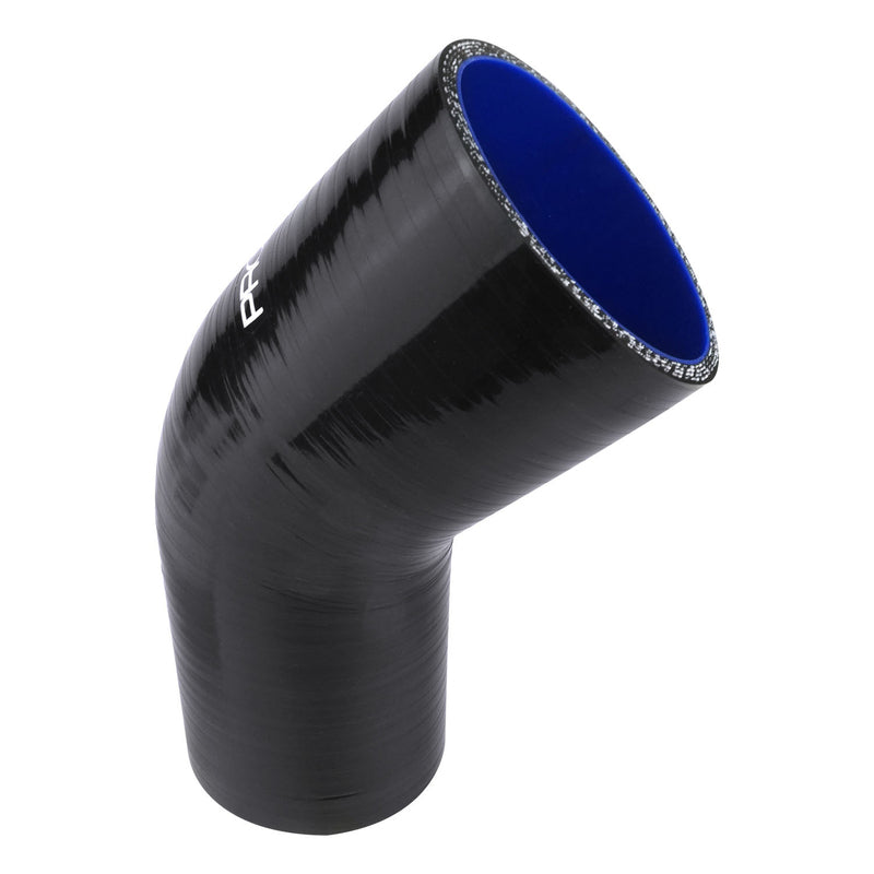 PFES202-250-300B Proflow Hose Tubing Air intake, Silicone, Reducer, 2.50in. - 3.00in. 45 Degree Elbow, Black