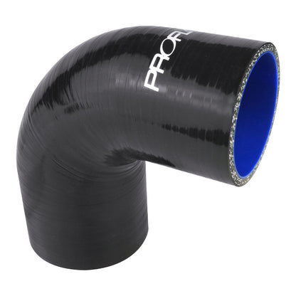 PFES203-150-200B Proflow Hose Tubing Air intake, Silicone, Reducer, 1.50in. - 2.00in. 90 Degree Elbow, Black - SS Racetech Rods & Customs