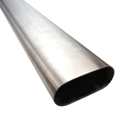 PFESS-OVT312 Proflow Oval Exhaust Tubing, Straight, 3.50'' Nominal Diameter, 110x50mm, Stainless Steel, 1 meter Length