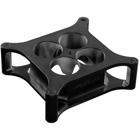 PFESSLW41502ALBK Proflow Carburettor Spacer, Aluminium Black Anodised, 2 in. Thick, Tapered Combo, 4150 Square Bore