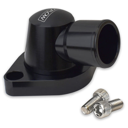 PFETH-803BK Proflow Water Neck, Billet Aluminium Swivel, Black Anodised, 90 Degree, SB & BB Chev