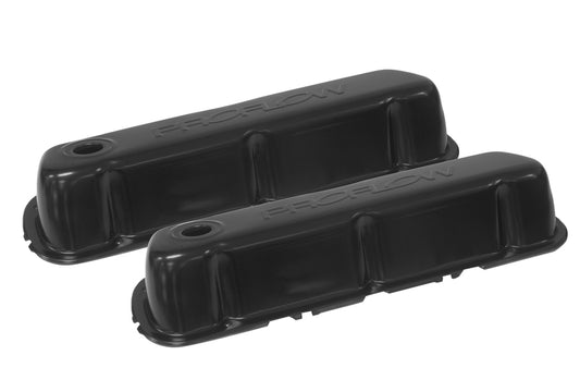 PFEVC-420 Proflow Valve Covers, Steel Black, Small Block For Ford, 289, 351W, Pair - SS Racetech Rods & Customs