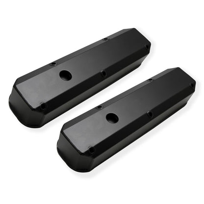 PFEVC-4406 Proflow Valve Covers, Tall, Fabricated Aluminum, Black Powdercoat, Small Block For Chrysler, Pair