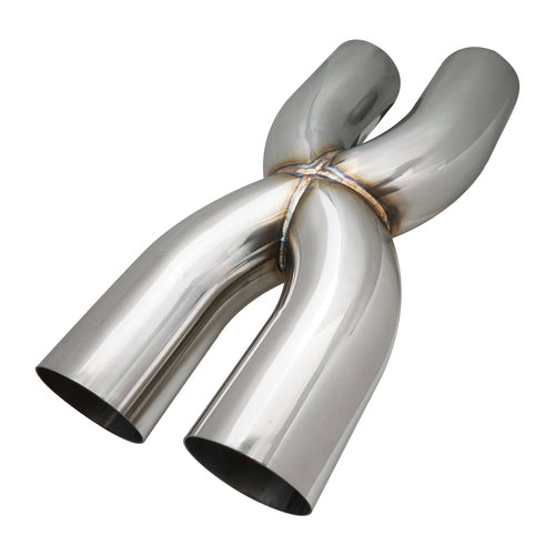 PFEXP035 Proflow Exhaust X Pipe, Universal, 304 Stainless Steel, Polished, 3.50in. Inlet/Outlet, 18in. Length