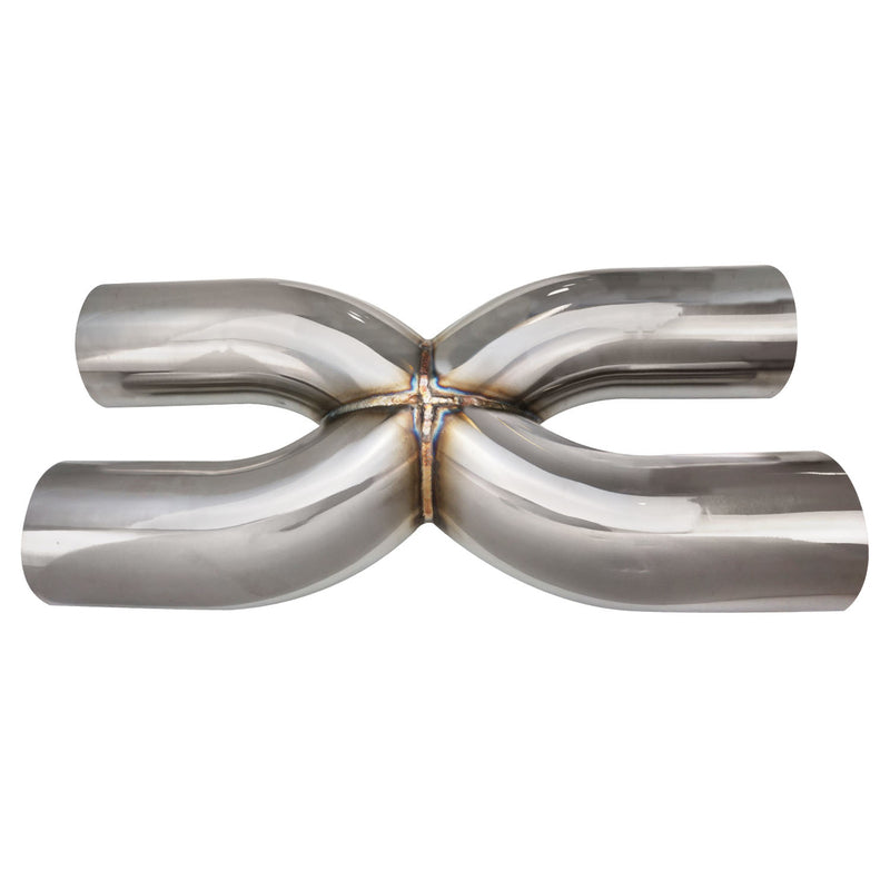 PFEXP035 Proflow Exhaust X Pipe, Universal, 304 Stainless Steel, Polished, 3.50in. Inlet/Outlet, 18in. Length