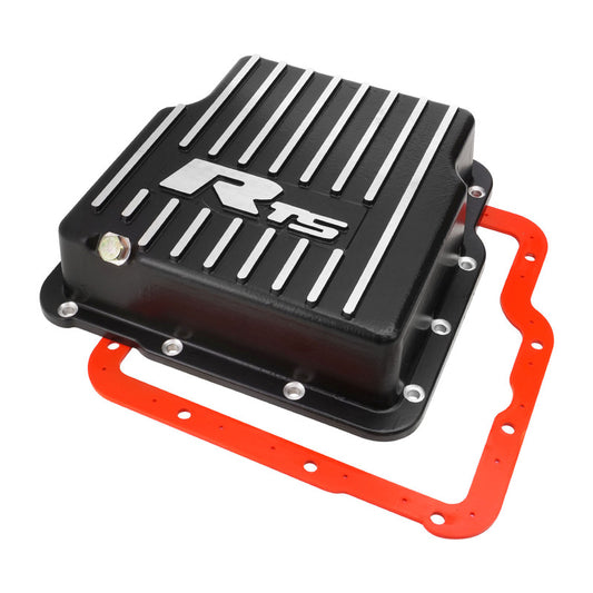 RTS20300 RTS Transmission Pan, Deep, Aluminium, Finned Black Powdercoat, GM For Holden, Commodore, Trimatic, Kit