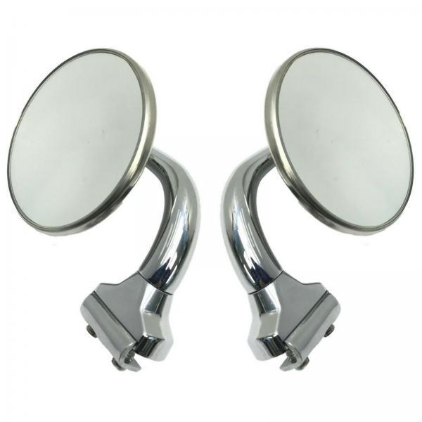 Mirrors 3 inch peep  (PAIR) - short arm - suits chev, ford, hotrod , custom